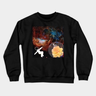 Astronaut Gazing at Cosmic Reef Crewneck Sweatshirt